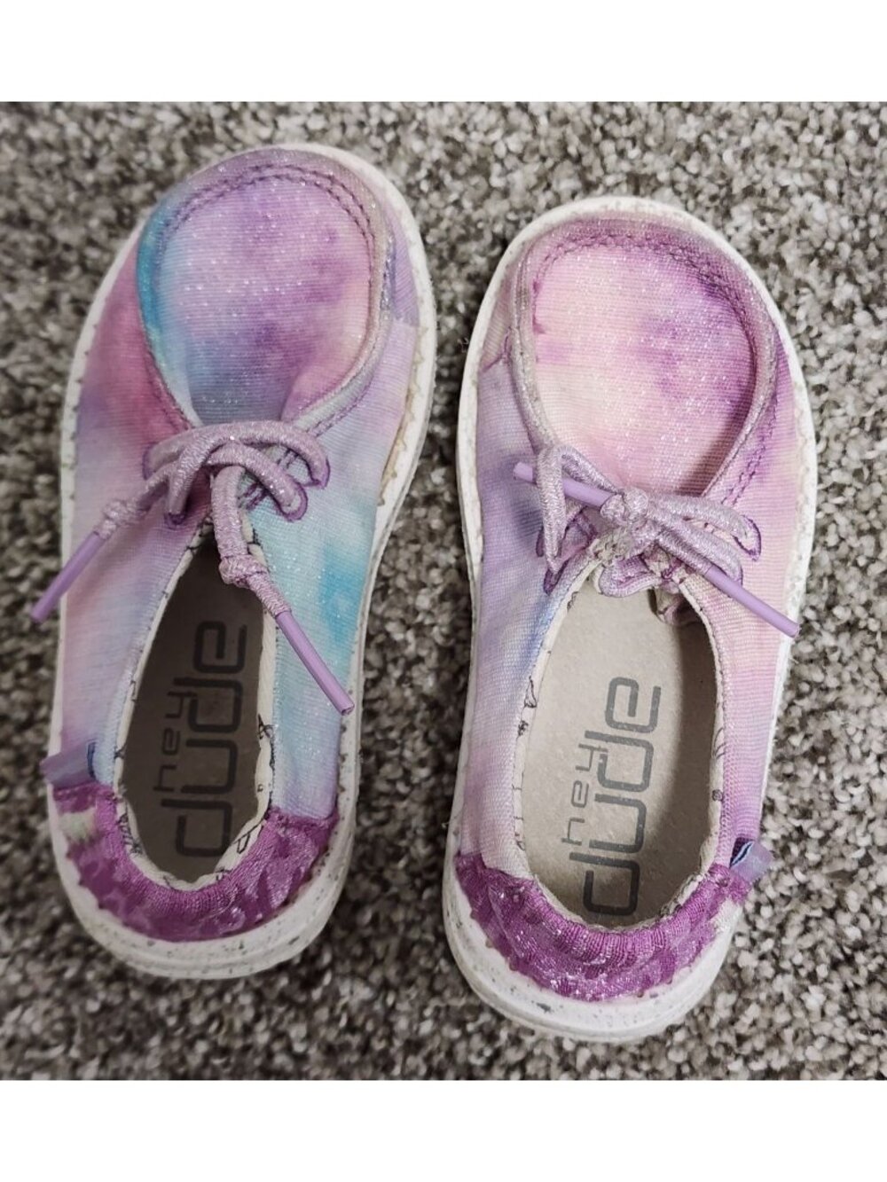 HeyDude Wendy unicorn purple pink tie dye dreamer sneakers 7